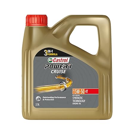 Castrol Power1 CRUISE 15W-50 4T Synthetic Engine Oil for Bikes (2.5 Ltr)