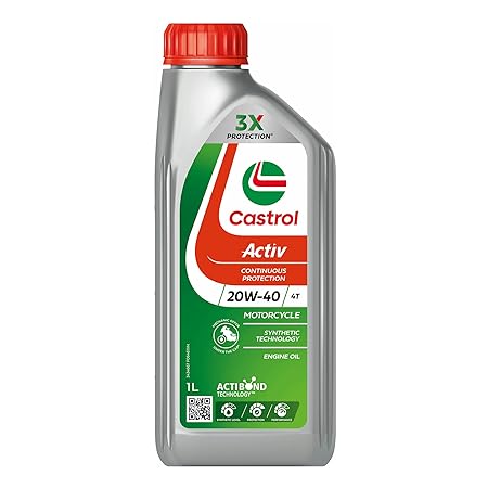 Castrol Activ 20W-40 4T MK Synthetic Engine Oil for Bikes - (1 Ltr)