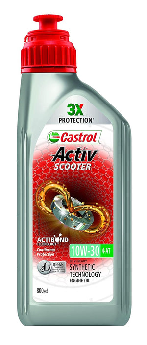 Castrol Activ 10W-30 4-AT Synthetic Engine Oil for Scooter (800 ml)