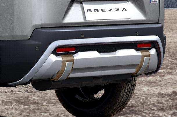 Maruti Suzuki Rear Lower Bumper Garnish - Brown + Silver | New Brezza (All Variants) - 990J0M66T07-130