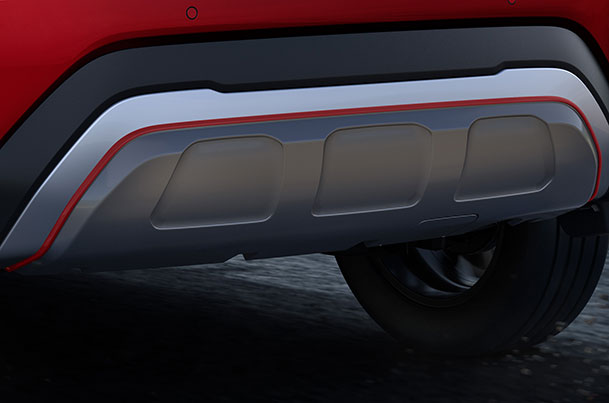 Maruti Suzuki Rear Underbody Spoiler - Grey + Red | Fronx - 990J0M74T07-110