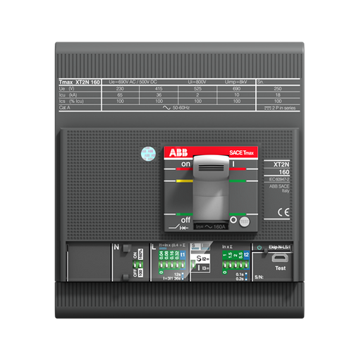 ABB MCCB Tmax XT and accessories 1SDA100059R1 XT2S 160 Ekip LIG In 160A 4p F F