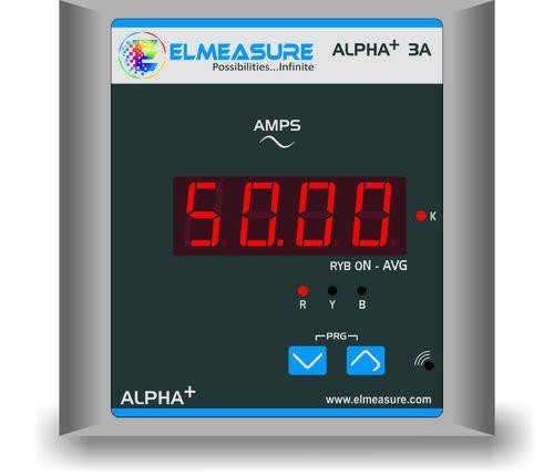 Elmeasure ALPHA 3A AMMETER 3PH Acc Class 1 INBUILT HANGING CT UPTO 100 A ELMEASURE