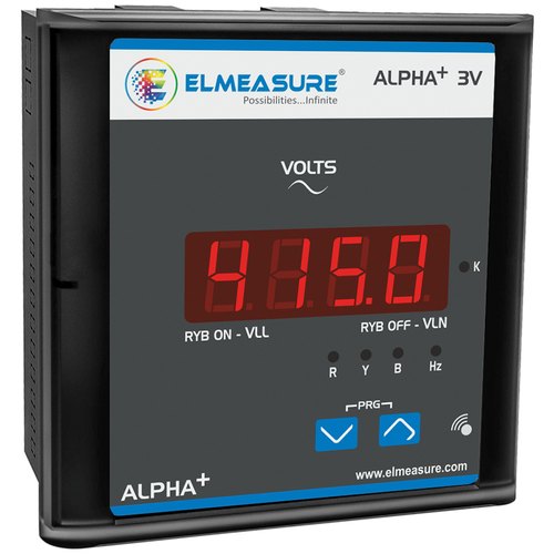 Elmeasure 3 Phase VoltMeter with DO 4 Digit LED Display ALPHA 3V4 20mA