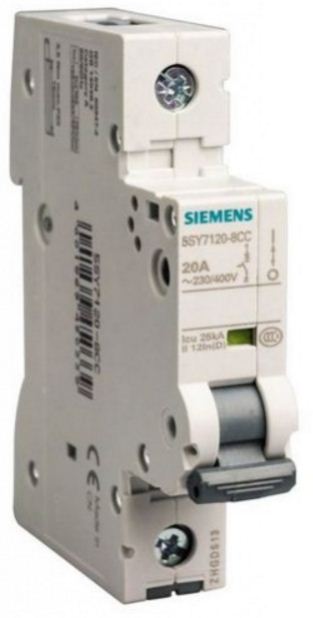 Siemens 5SP41917RC 100A 1POLE 1.5MW10KA MCB CD CHARACTERISTICS