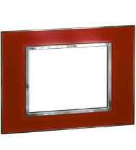 Legrand 576316 2M MIRROR FINISH RED ARTEOR SQUARE COVER PLATS WITH FRAME