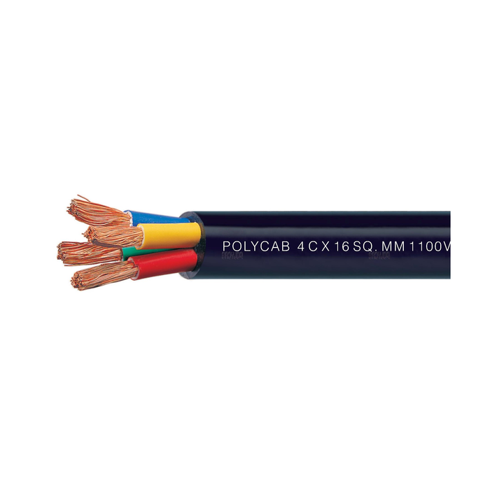 Polycab 4 Sqmm, 6 corepvc Insulated & Sheathed Copper Flexible Cable Black (100 Meters)