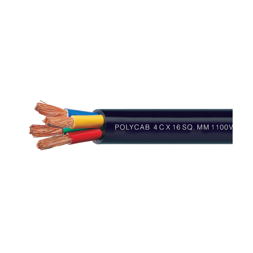 Polycab 4 Qmm 7 core Black Copper Flexible Cable. (100 Meters)