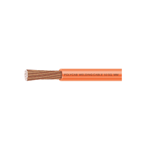 Polycab 50 Sqmm 1 core Orange Copper Flexible Welding Cable 110V 400A (50 Meter)